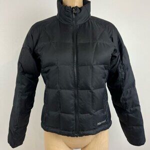 Vintage Marmot Women’s Small Puffer Jacket Goose Down Black 650 Fill Ski Snow